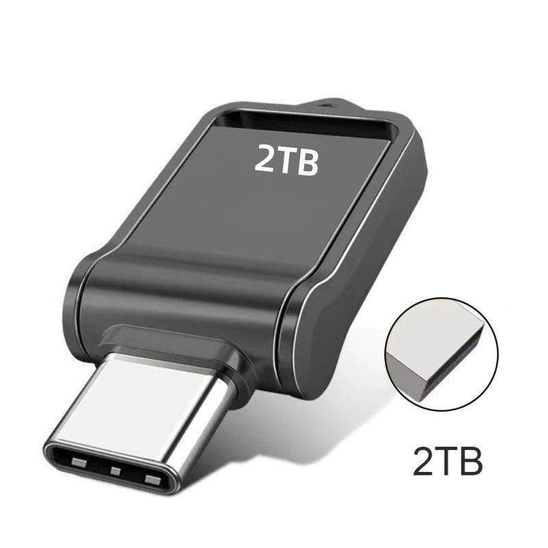 2TB USB 3.2 Flash Drive High Speed Metal U Disk Type-c Interface Dual-use Flash Memory Stick For Phone Windows Computer
