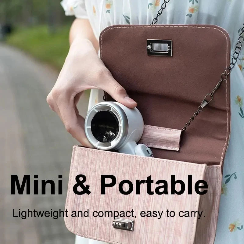 2026 NEW Handheld Turbo Fan Wearable Personal Desk Fan Small Mini Fan With Smart Digital Display Folding