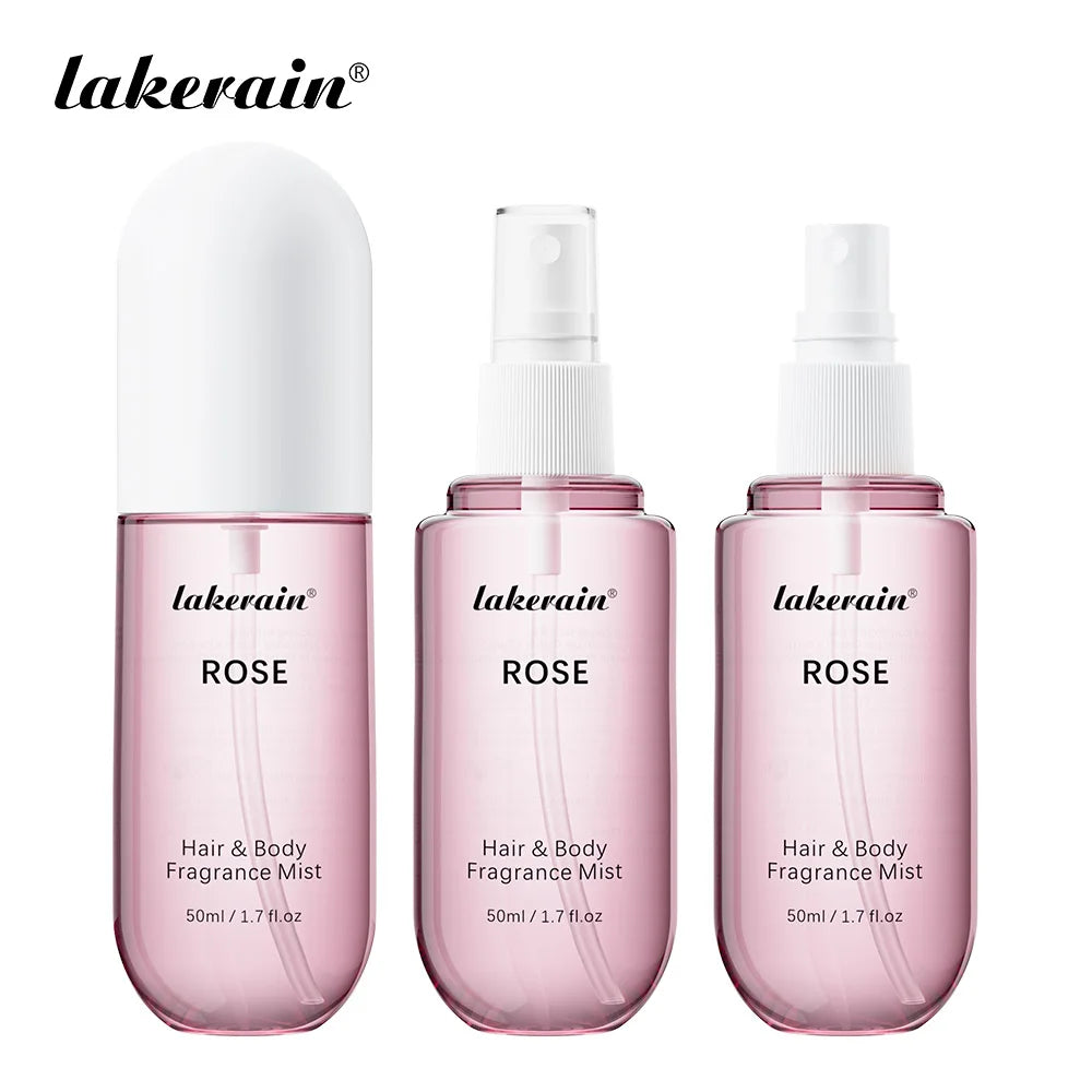 2 Pcs Vanilla Rose Fragrance Spray Hair & Body Fragrance Mist Fresh Long Lasting Fragrance Perfume Travel Size Freshener Spray