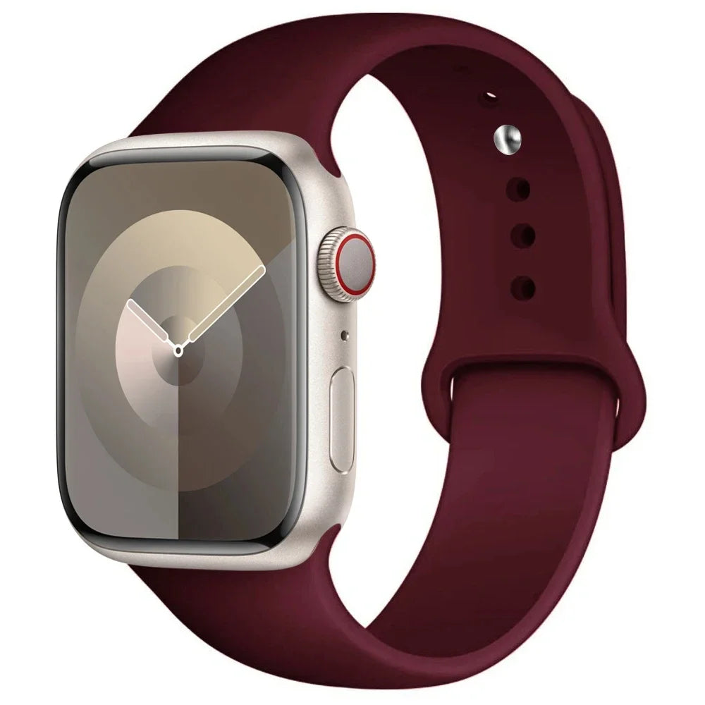 Silicone Band For Apple Watch strap 44mm 45mm 40mm 41mm 42-46mm 49mm sport bracelet iwatch series 11-10-9-8 7 6 5 4 SE-Ultra 2/3