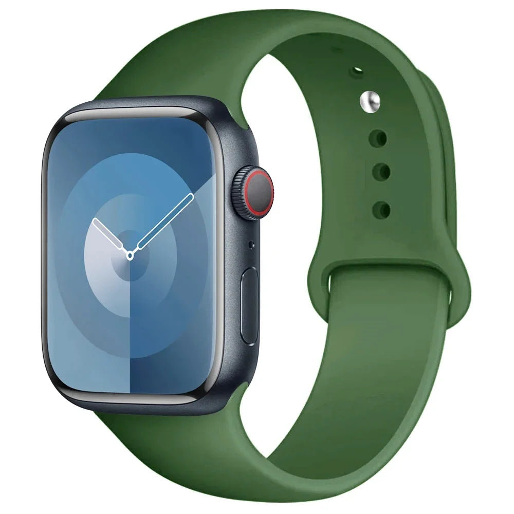 Silicone Band For Apple Watch strap 44mm 45mm 40mm 41mm 42-46mm 49mm sport bracelet iwatch series 11-10-9-8 7 6 5 4 SE-Ultra 2/3