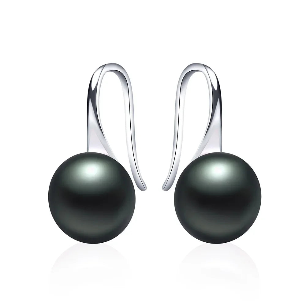 2026 New Hot selling stud earrings for women white black real Natural pearl jewelry 925sterling silver accessories gift with box