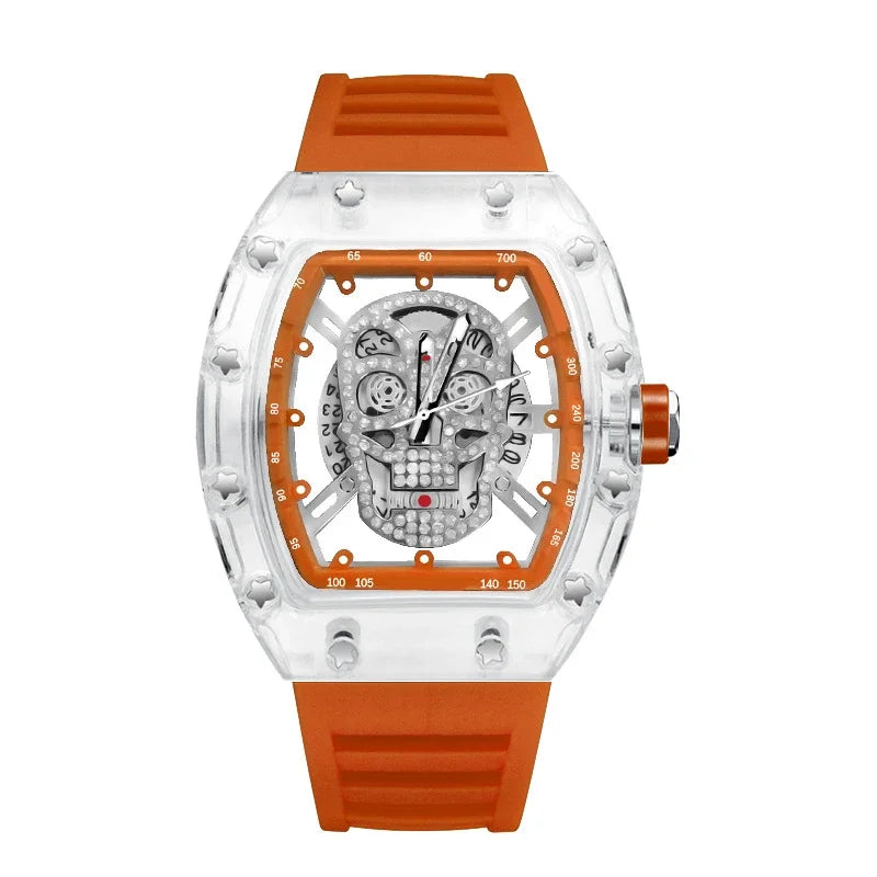 Luxury Quartz Men’s Wristwatch Male Watch for Man Watches Non-Mechanical Trend Automatic Calendar Hollow Dial Waterproof Clock