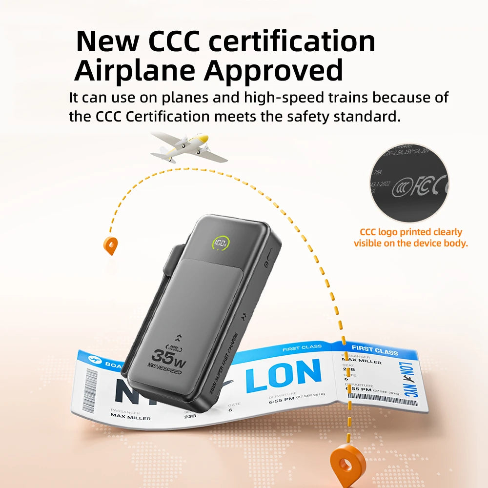 【CCC】MOVESPEED P20 Power Bank 20000mAh External Charger35W PD Fast charging Powerbank LFP Battery for iPhone Xiaomi Samsung