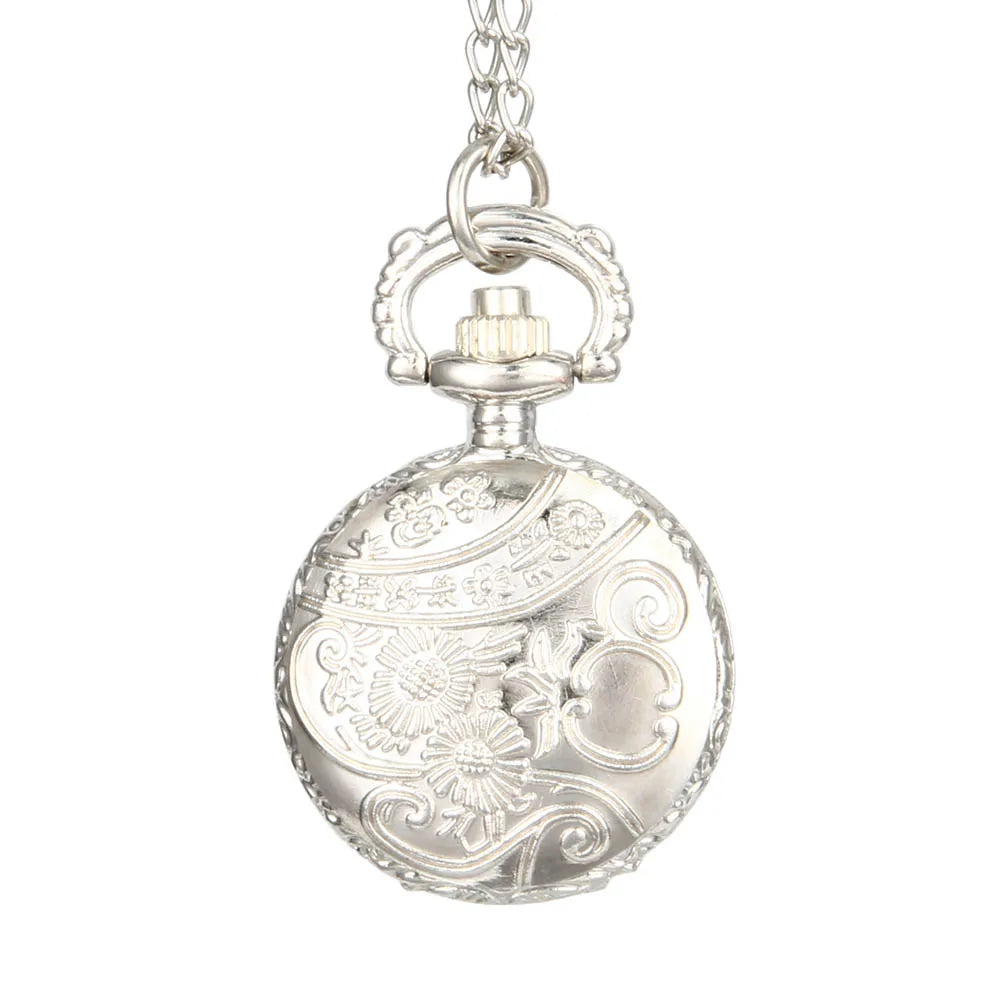 New Fashion Vintage Pocket Watch Alloy Roman Number Dual Time Display Clock Necklace Chain Watches Birthday Gifts