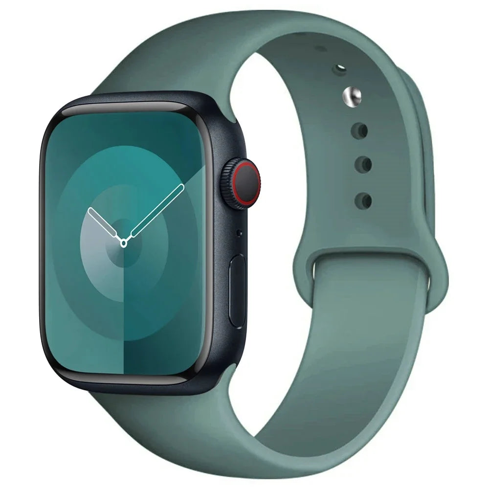 Silicone Band For Apple Watch strap 44mm 45mm 40mm 41mm 42-46mm 49mm sport bracelet iwatch series 11-10-9-8 7 6 5 4 SE-Ultra 2/3