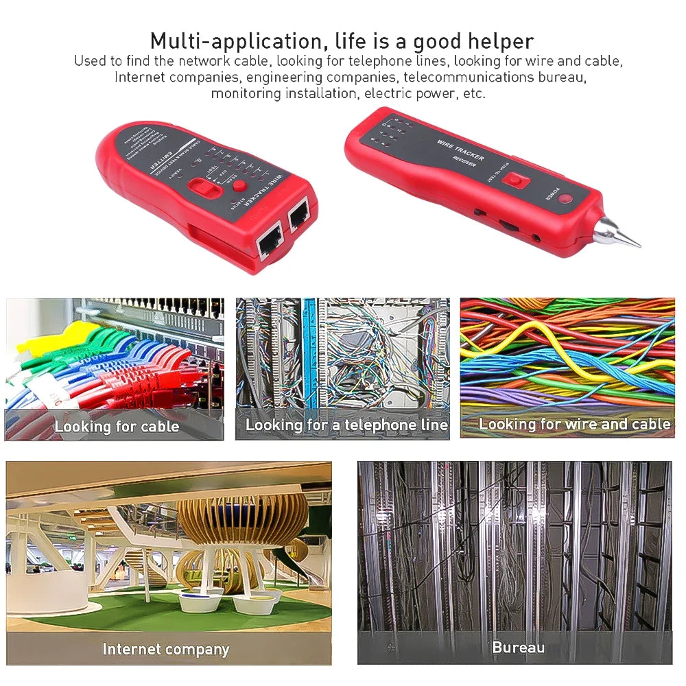 kebidumei LAN Network Cable Tester Cat5 Cat6 RJ45 UTP STP Line Finder Wire Tracker Tracer Diagnose Tone Distance Cable Tester