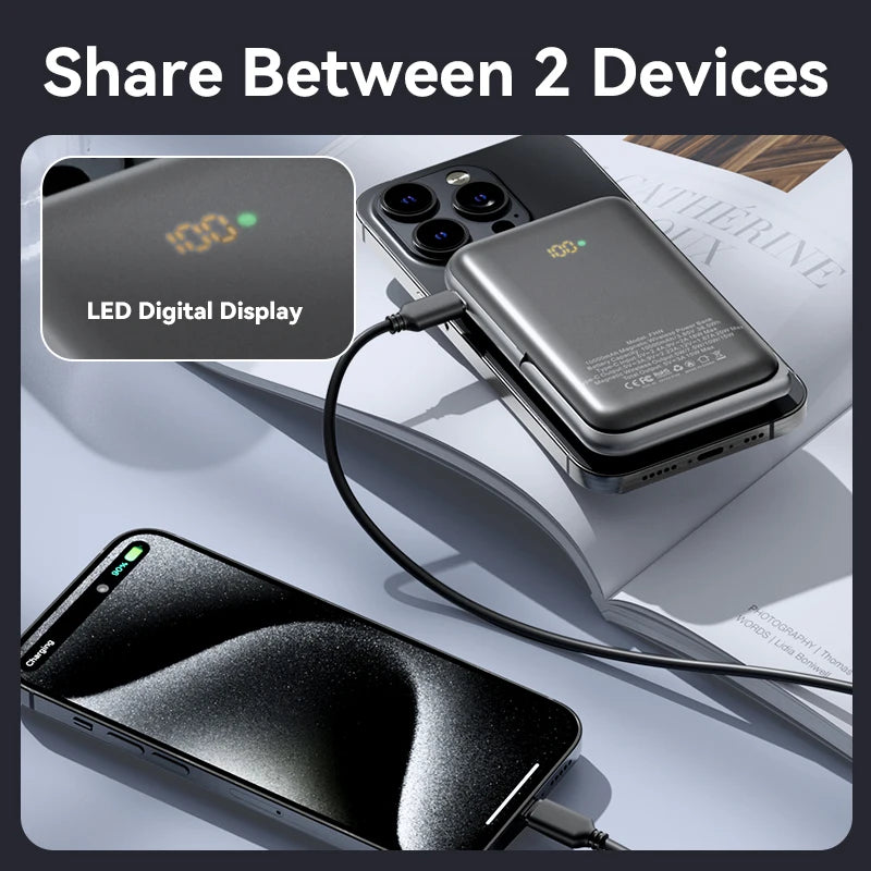 Vention 10000mAh Magnetic Wireless Power Bank Portable PD 20W Fast Charging PowerBank for iPhone 13/14/15/16 Pro Max