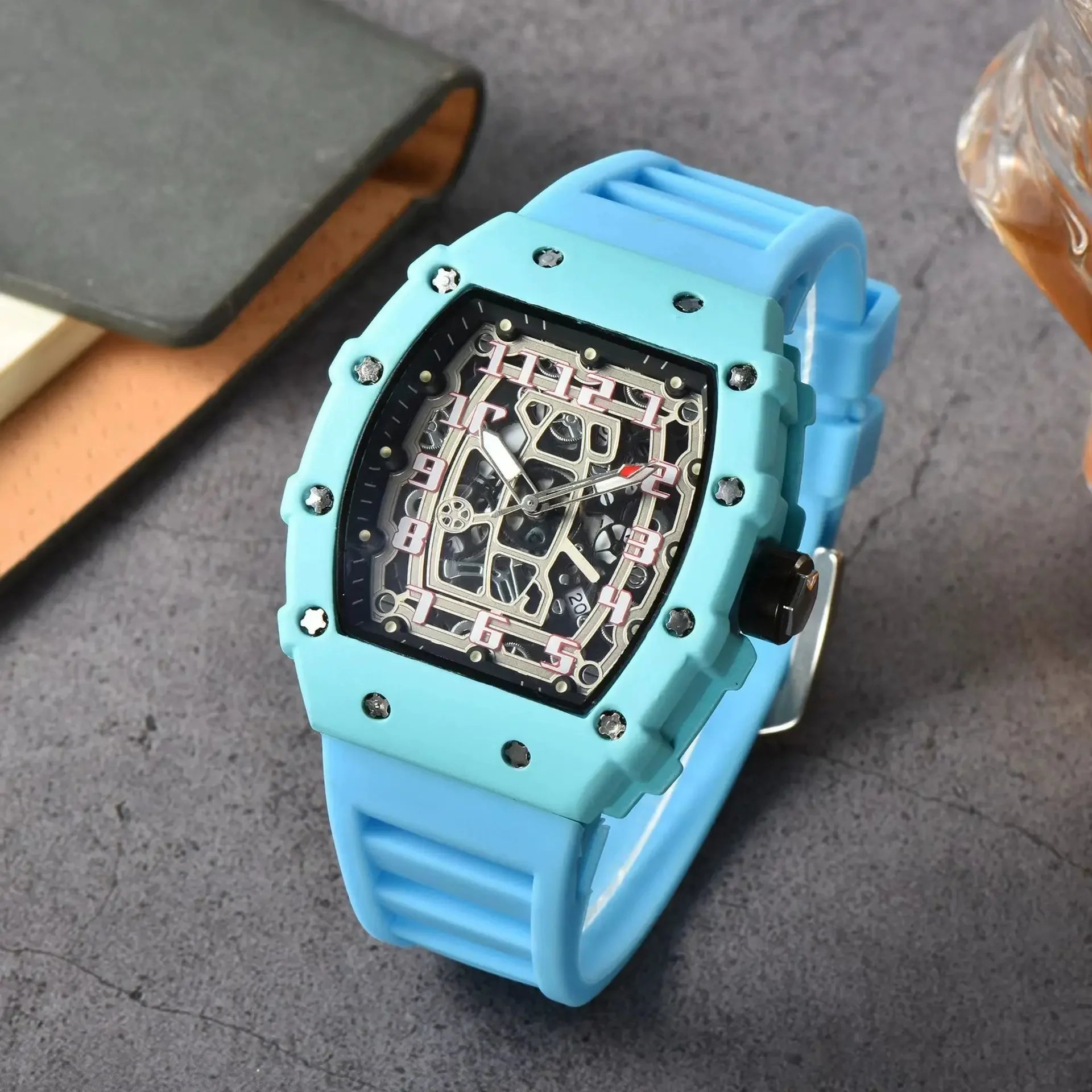 Luxury Quartz Men’s Wristwatch  Male Watch for Man Watches Trend Transparent Ghost Head Waterproof Skull