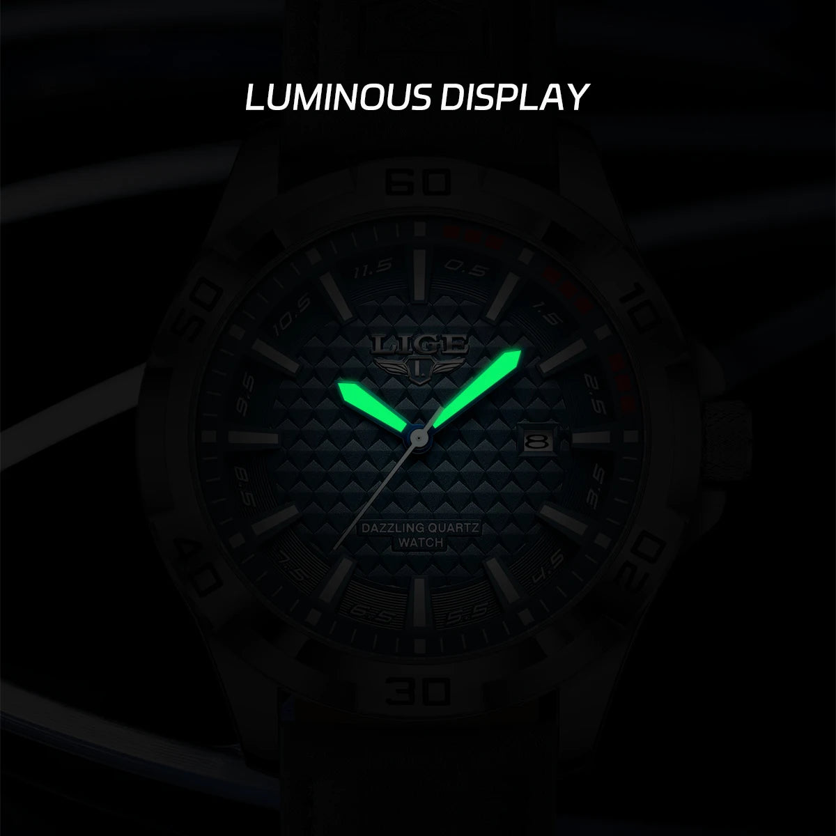 LIGE Man Luxury Brand Watch Waterproof Luminous Date Men's Quartz Wristwatch Stainless Steel Fashion Sports Men Watches