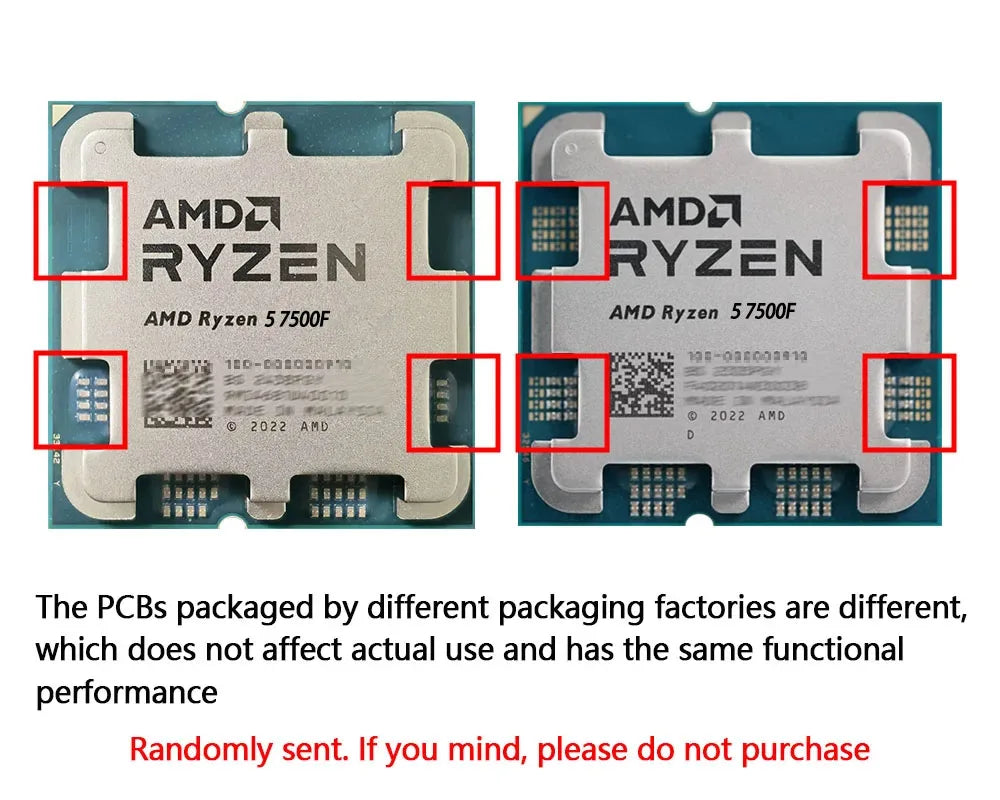 【Brand+】AMD Ryzen 5 7500F R5 7500F 3.7GHz 6-Core 12-Thread CPU Processor 5NM L3=32M 100-000000597 Socket AM5 Without cooler