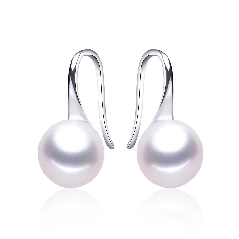 2026 New Hot selling stud earrings for women white black real Natural pearl jewelry 925sterling silver accessories gift with box