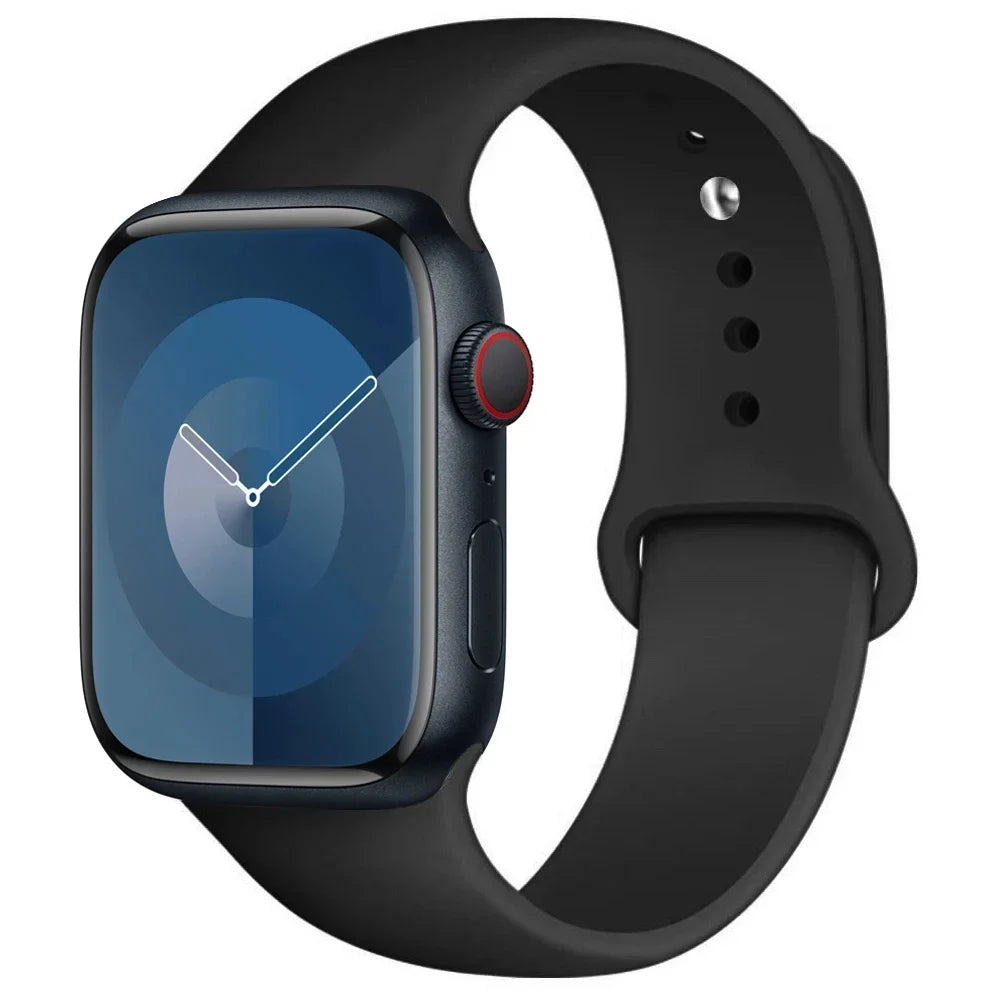 Silicone Band For Apple Watch strap 44mm 45mm 40mm 41mm 42-46mm 49mm sport bracelet iwatch series 11-10-9-8 7 6 5 4 SE-Ultra 2/3