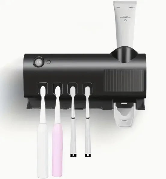 Automatic Toothbrush Holder Wall Mounted Solar UV Light Ultraviolet Toothbrush Sterilizer Toothpaste Holders Bathroom Accessory