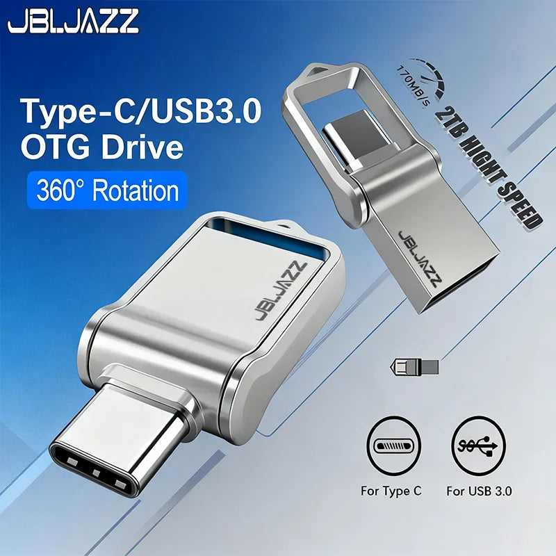 High-Speed USB 3.0 Pendrive Metal 512GB Type-C Waterproof Flash Drive 128GB 256GB 64GB for Office Laptop Best Seller