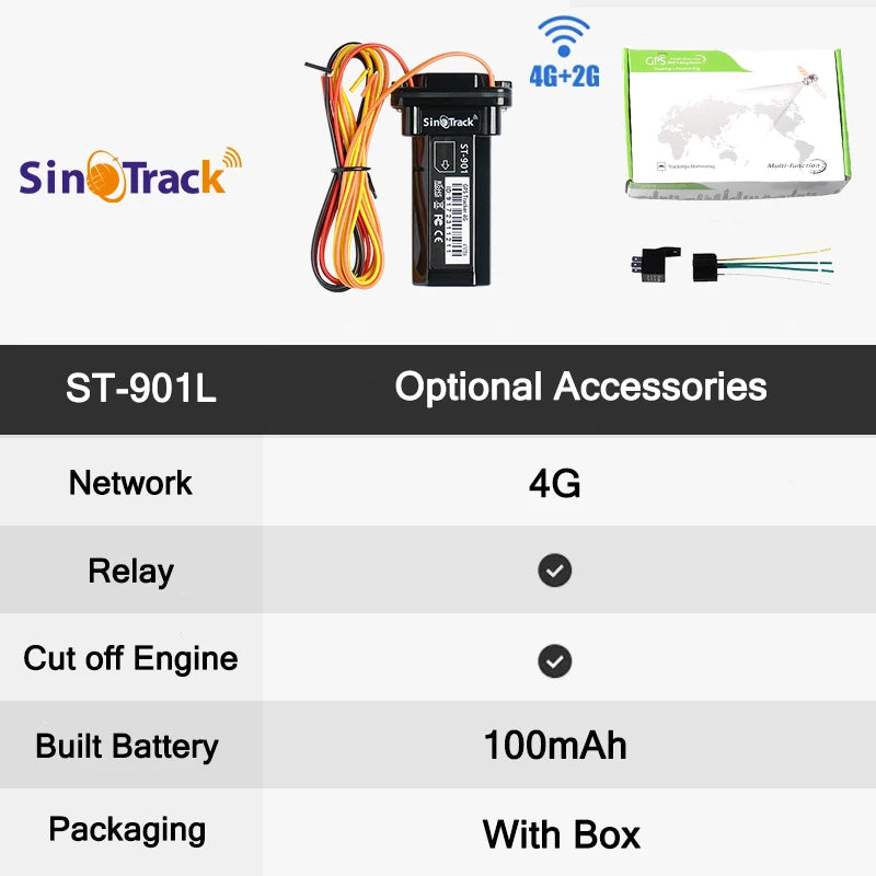 4G Mini Tracker  ST-901L Waterproof Builtin Battery GPS for Car vehicle gps device motorcycle with online tracking software