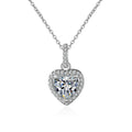 925 Silver Heart Necklace For Women Zircom With White Gold Plated Lab Diamond Sterling Silver Jewelry Wedding Pendant