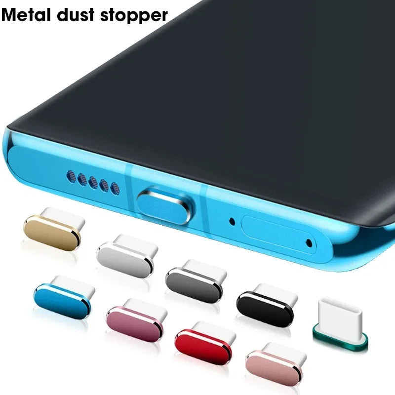 Type C Metal Dust Plugs for iPhone 16/16Pro 15/15Pro Max/15Plus - Cellphone Type C USB Charging Port Protector Caps 5/1PCS