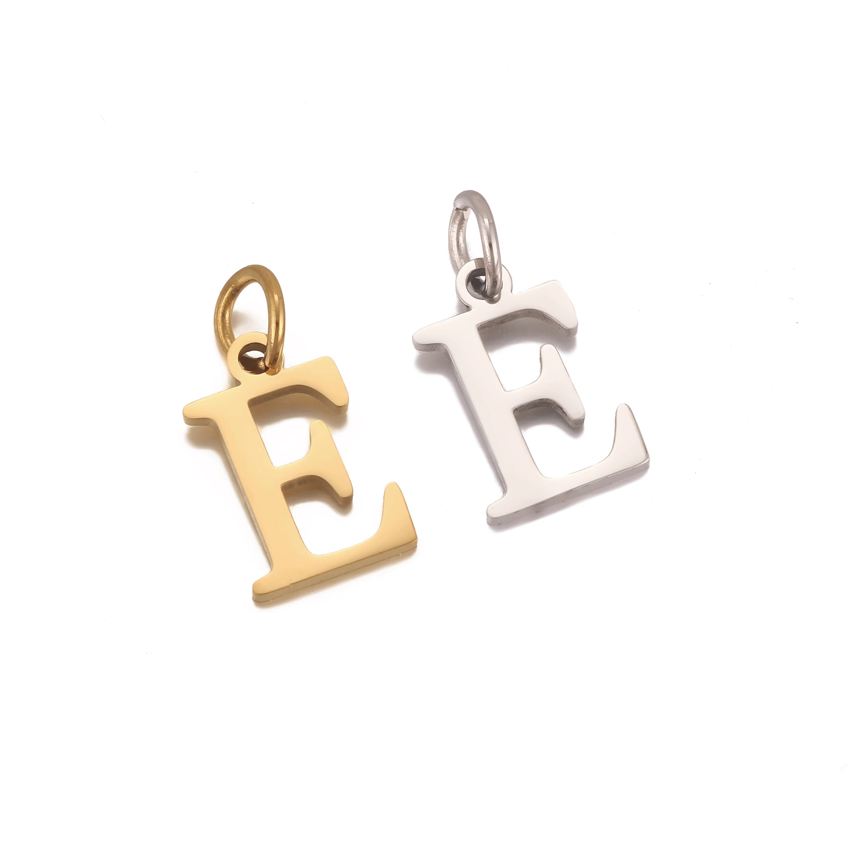 5Pcs Stainless Steel Initial Alphabet Charms Fadeless English Letter Pendant DIY Necklace Bracelet Gift Jewelry Making Supplies