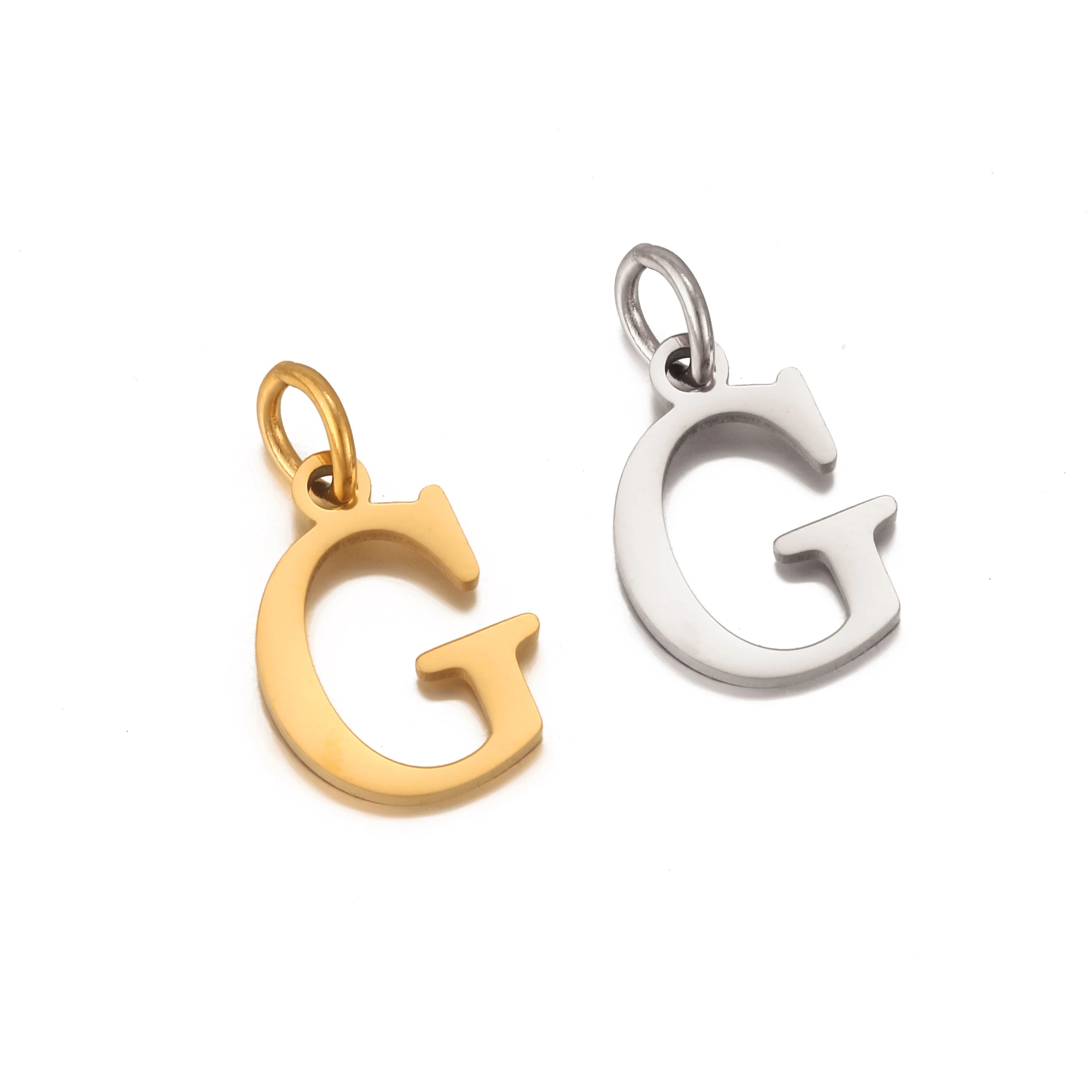 5Pcs Stainless Steel Initial Alphabet Charms Fadeless English Letter Pendant DIY Necklace Bracelet Gift Jewelry Making Supplies