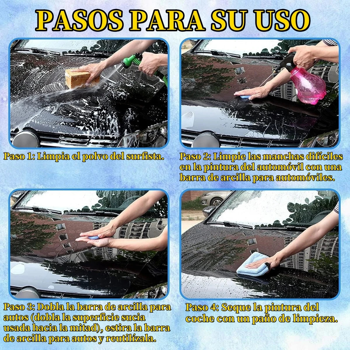 1-4PCS Blue Car Detailing Cleaning Magic Clay Bar Auto Paint Maintenance Tools Premium Grade Material 100G Car Washing Mud
