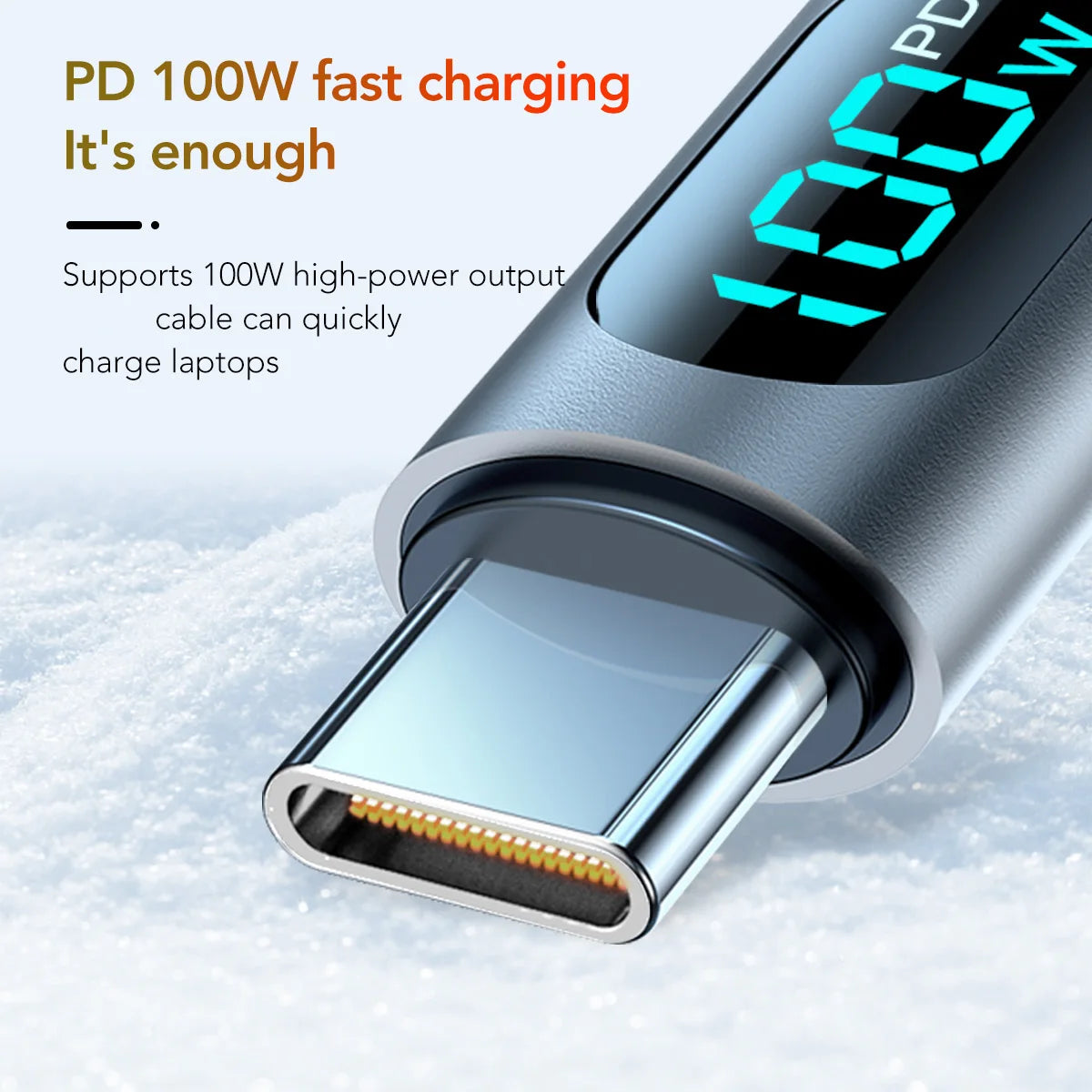 Ultra-Super Fast Charge Cable-6A 120W USB A To Type C Nylon Data Cord For Xiaomi Redmi Samsung With Led Digital Display Cable