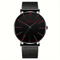 Minimalist Mens Fashion Ultra Thin Watches Simple Men Business Stainless Steel Mesh Belt Quartz Wrist Watch Relogio Masculino
