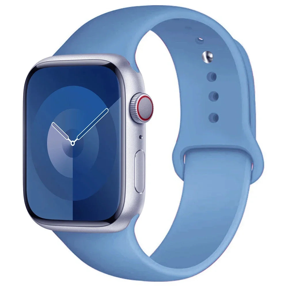 Silicone Band For Apple Watch strap 44mm 45mm 40mm 41mm 42-46mm 49mm sport bracelet iwatch series 11-10-9-8 7 6 5 4 SE-Ultra 2/3