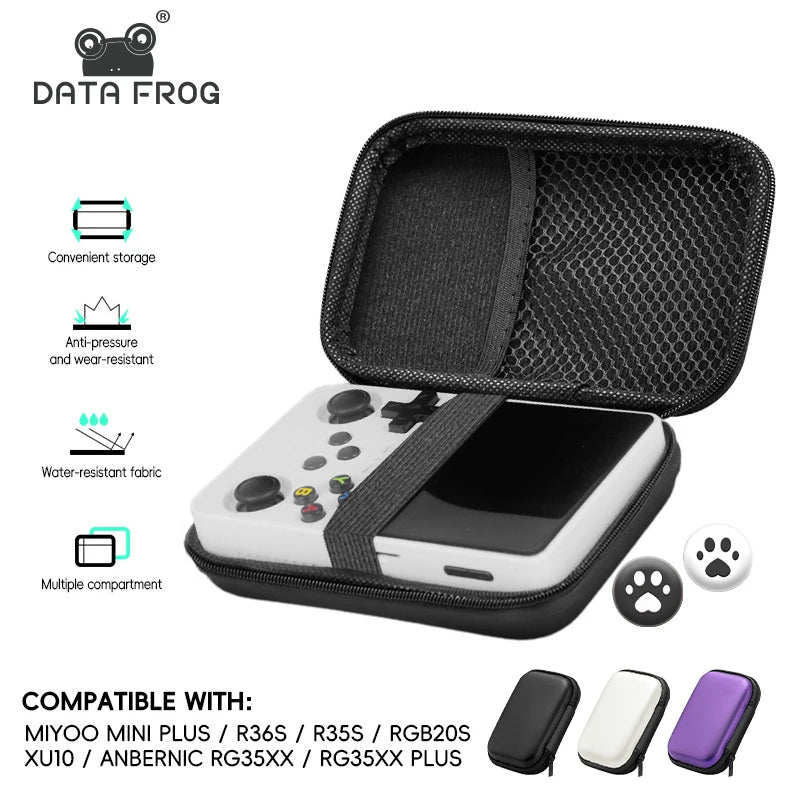 DATA FROG EVA Protective Case For R36S / R35S / RG35XX / Miyoo Mini Plus Retro Handheld Console Storage Bag Shockproof Carrying