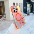 Stylish Metal Lens Magnetic Phone Case for IPhone 17 Pro Max 16 15 14 13 12 11 for MagSafe Wireless Gradual Change Color Cover