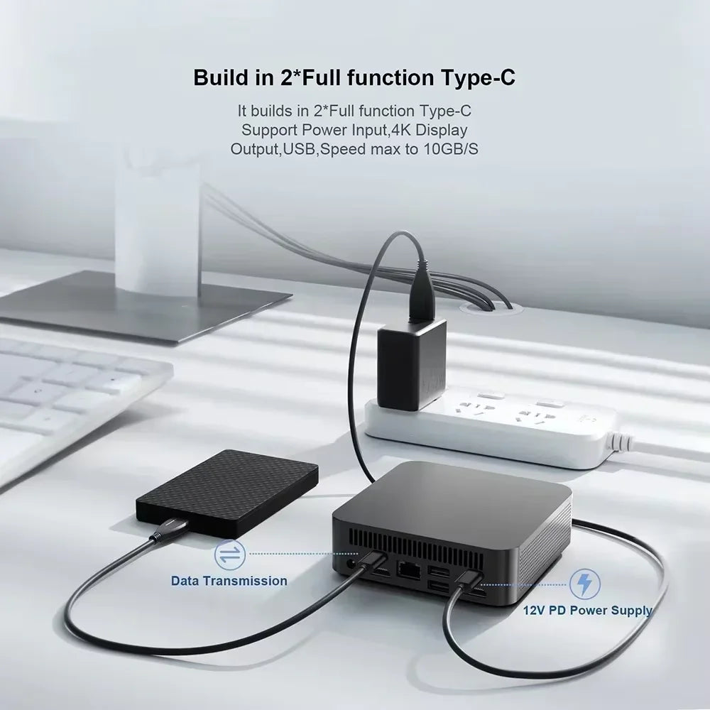 Mini PC Windows 11 Pro Intel Core i9 8950HK/ Intel Core i3 6100U Windows 11 Pro UHD Graphics  16GB LPDDR4 1/2TB M.2 SSD WiFi 6+BT5.2 Desktop PC