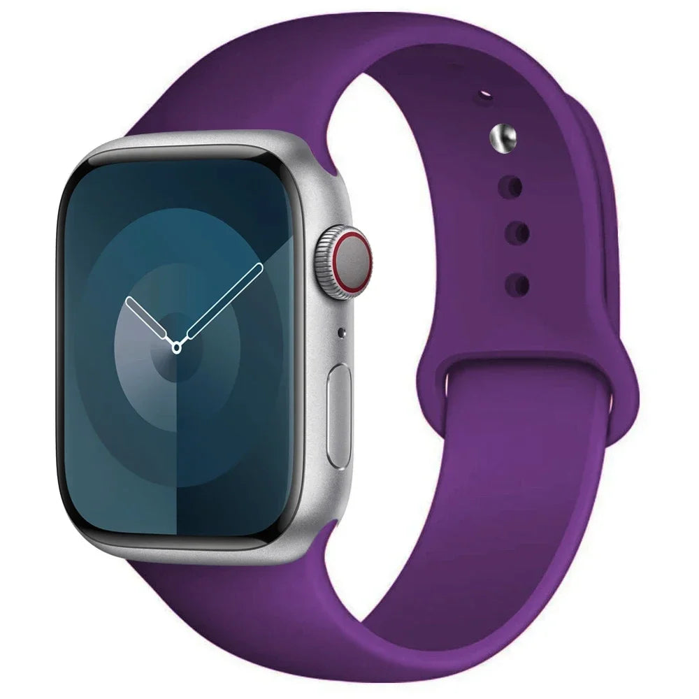 Silicone Band For Apple Watch strap 44mm 45mm 40mm 41mm 42-46mm 49mm sport bracelet iwatch series 11-10-9-8 7 6 5 4 SE-Ultra 2/3