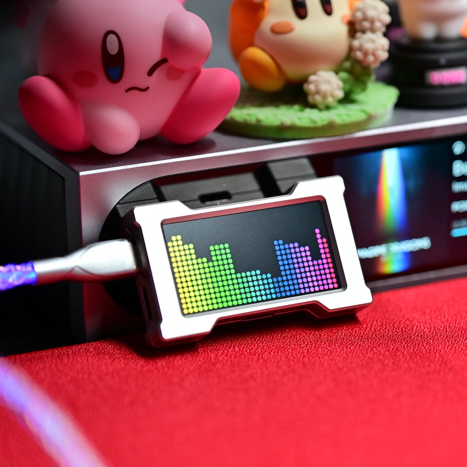 HMLAB ZNEO Gaming USB Hub - 2-to-3 Port, 8K Hz Speed, Independent Power & Built-in Screen, Stylish Gaming Desk Essential - hemu
