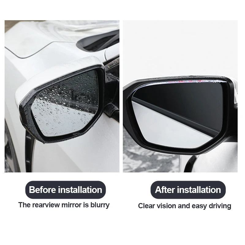2pcs Car Rearview Mirror Rain Shield Rain Eyebrow Rain Cover Universal Carbon Fiber Rear View Side Mirror Rain Eyebrow Shield
