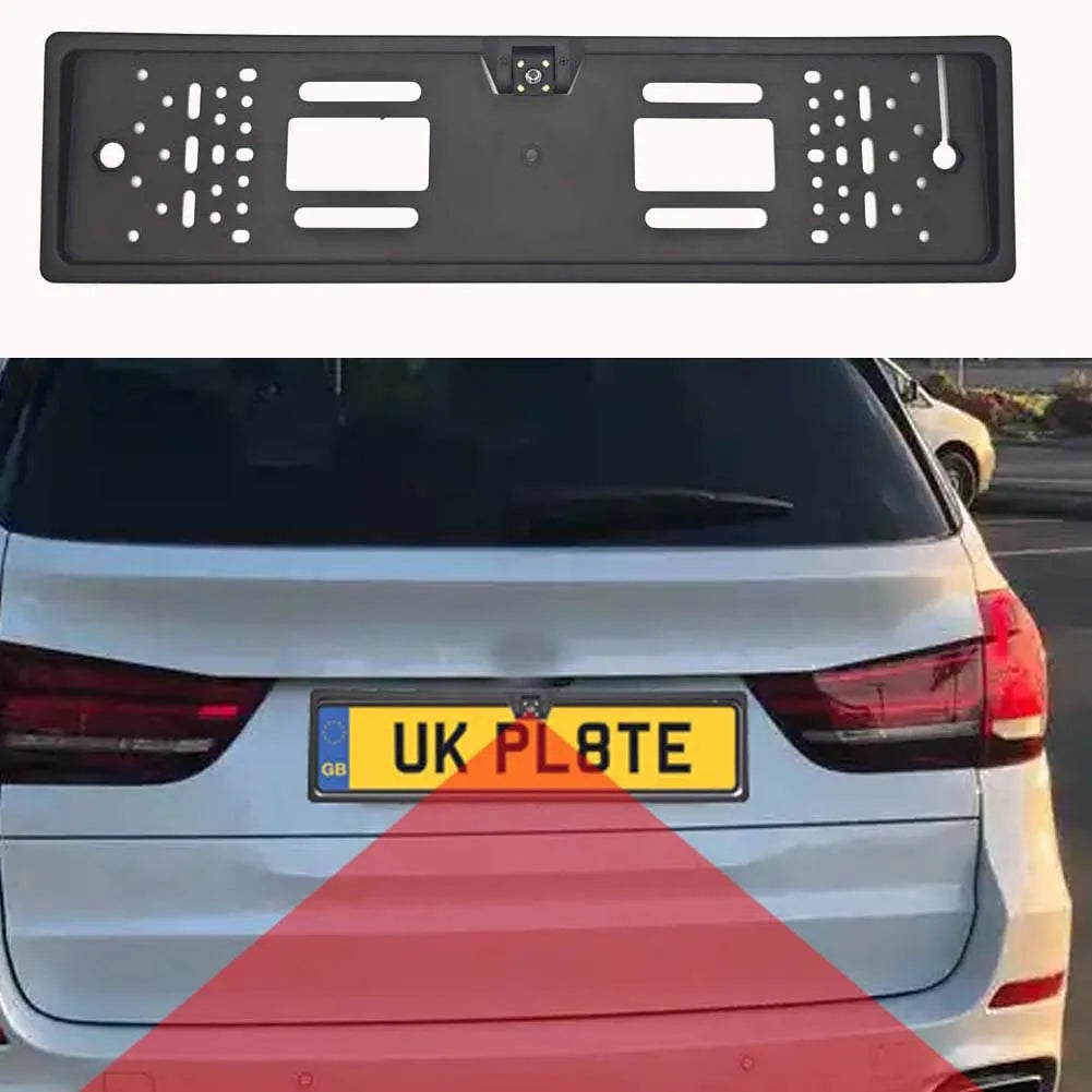 4/8/12LED European License Plate Rearview Camera Frame Reverse Backup Camera Night Vision for Truck Car SUV, Camper Pickup