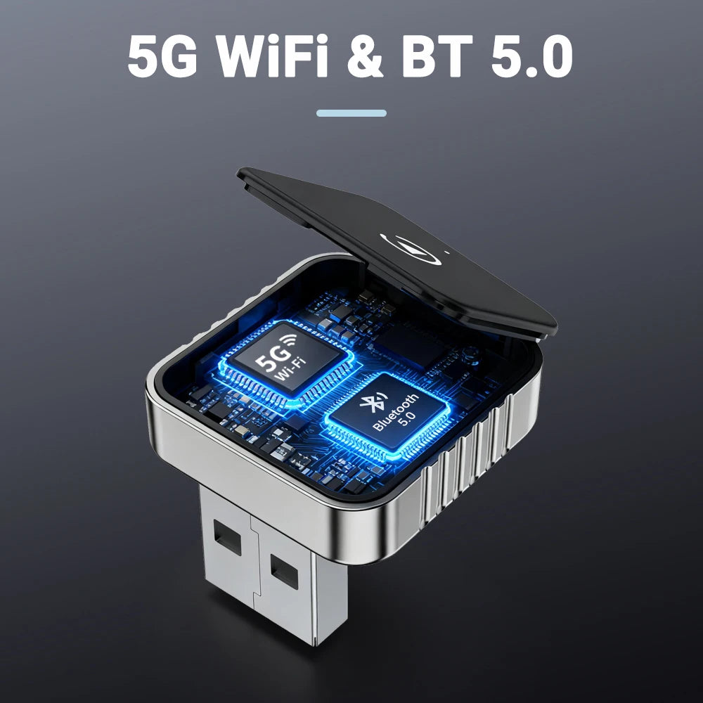 New Super Mini Carplay AI Box Wired to Wireless CarPlay&Android Auto 2in1 Box 5GHz WiFi5 for 99% Original Wired CarPlay/Auto Car
