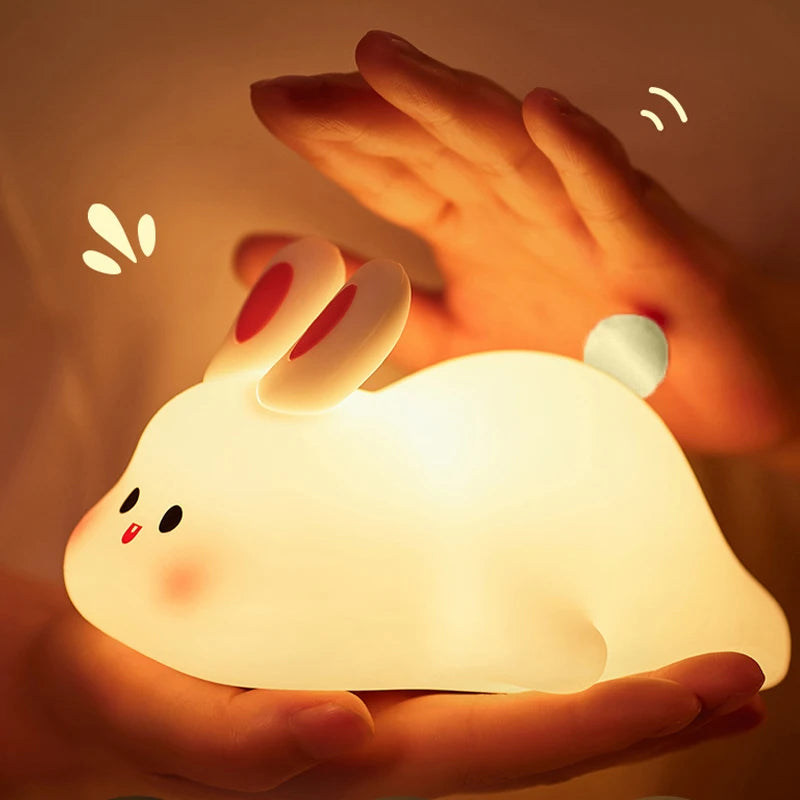 Easter Bunny Lamp Panda Light Ornament Cute Rabbit Lamp Decorations Desk Accessories Cartoon Reading Light Easter Gifts