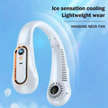 Vaneless Hanging Neck Fan, Portable USB Cooler Fan With 5 Speeds And Digital Display - Super Strong Technology And Bladeless Des