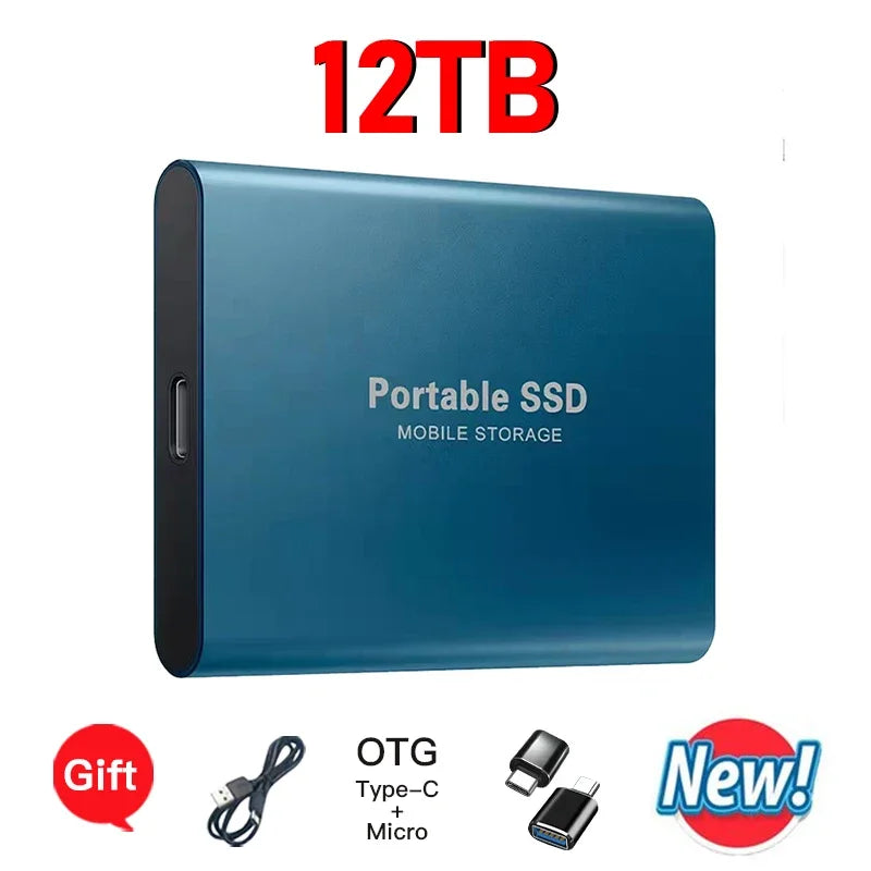 Ultra Fast Portable SSD 1TB High-speed External Hard Drive 4TB Ultra Durable Hard Disk 16TB Solid State Drive for Laptop PC MAC