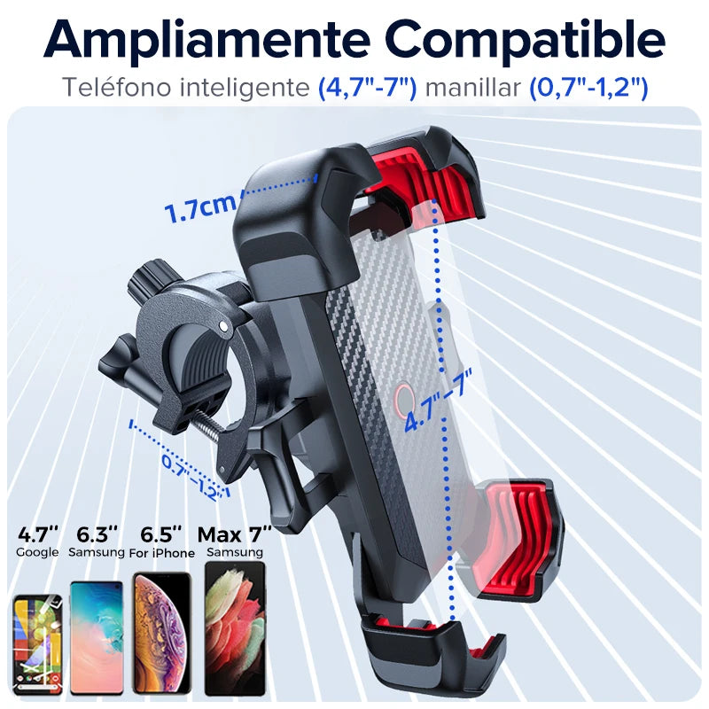 Joyroom Bike Phone Holder 360° View Universal Bicycle Phone Holder for 4.7-7 inch Mobile Phone Stand Shockproof Bracket GPS Clip