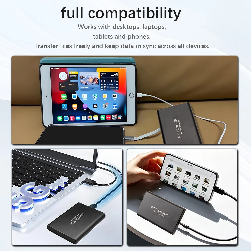 External portable hard drive 16TB original mechanical 2TB/4TB portable SSD 1TB compatible with PC/Mac/phone USB3.1 high-speed