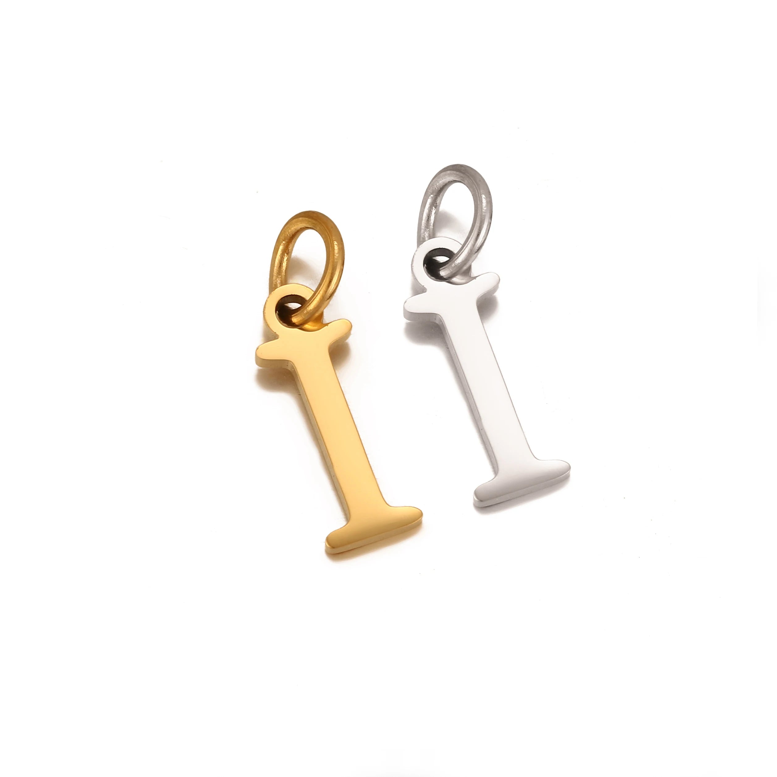 5Pcs Stainless Steel Initial Alphabet Charms Fadeless English Letter Pendant DIY Necklace Bracelet Gift Jewelry Making Supplies