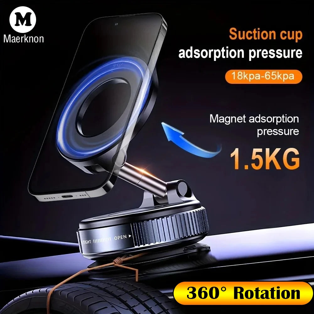 Car Multi-functional Phone Holder 360° Rotation Adjustable Vacuum Suction Cup Universal Magnetic Phone Bracket For Driving Use