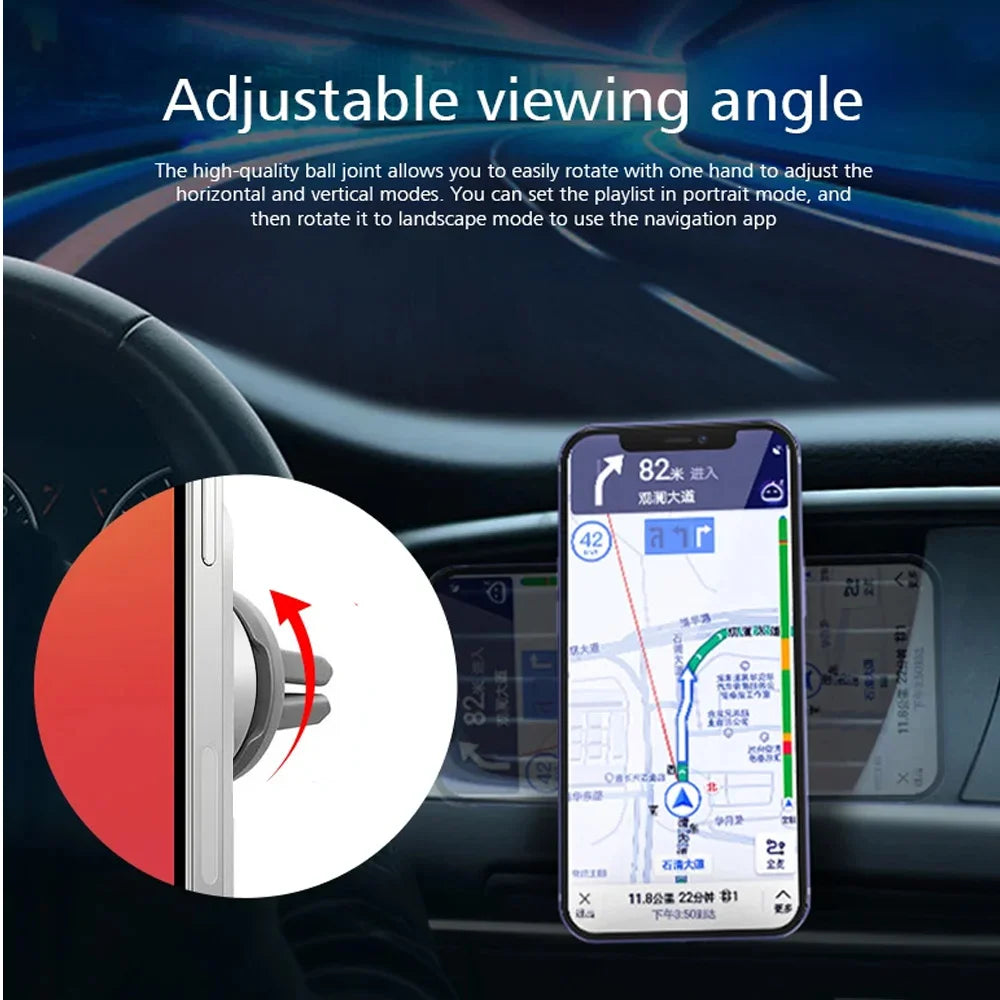 15W Magnetic Car Wireless Charger for Iphone17-12 Pro Max Car Charger Stand Macsafe Wireless Charger Air Vent Phone Hodler