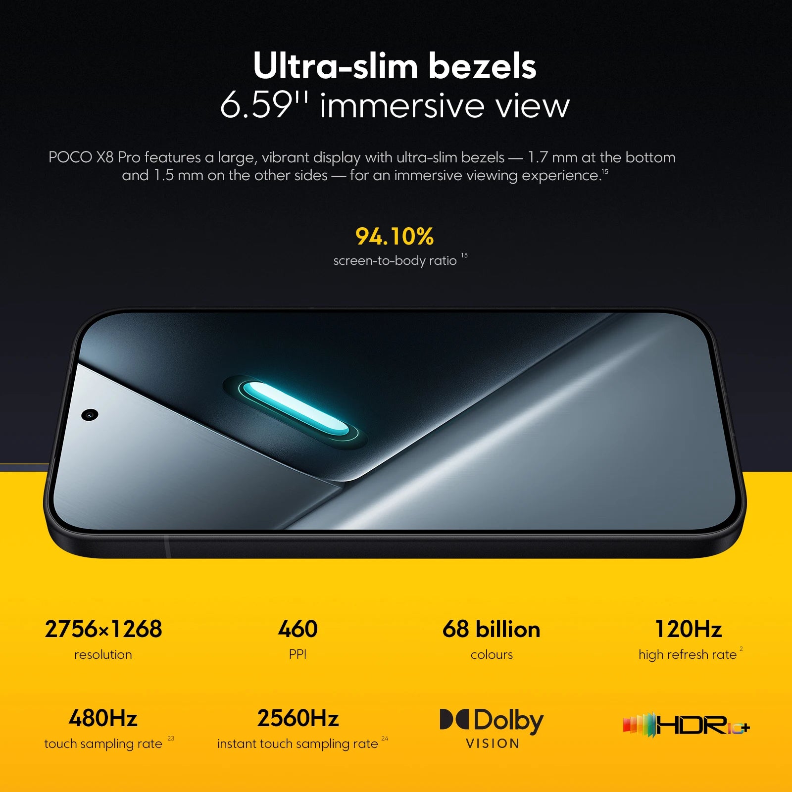POCO X8 Pro 5G Smartphone Global Version Dimensity 8500-Ultra 6500mAh battery 6.59" 1.5K AMOLED display 100W HypeCharge NFC