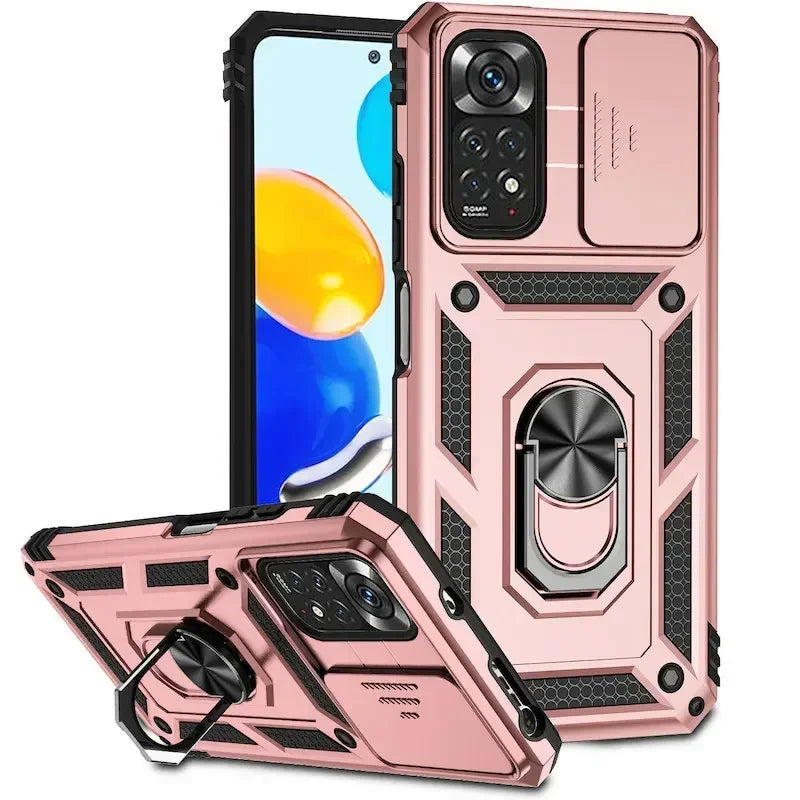 Armor Ring Bracket Push Phone Cases for Xiaomi Redmi Note 11 10 9 8 Pro Ma 9S Prime Poco X3 NFC X4 M4 4G 5G  XiaoMi 11 11T Cover