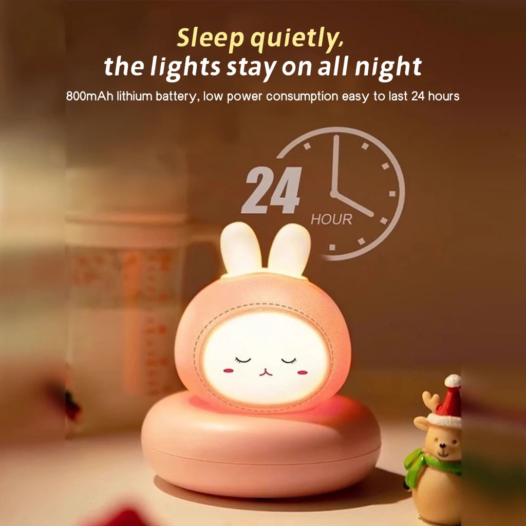 Cute Cartoon LED Night Light with Multi Level Dimming Touch Control Baby Bedside Lamp Essential for Nursery Room Decoration