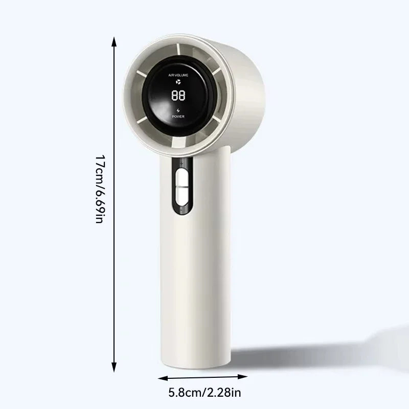 Lenovo Ultra Quiet 100 Speed Handheld Fan USB Rechargeable Portable Mini Turbo Fan for Office and Travel with LED Indicator