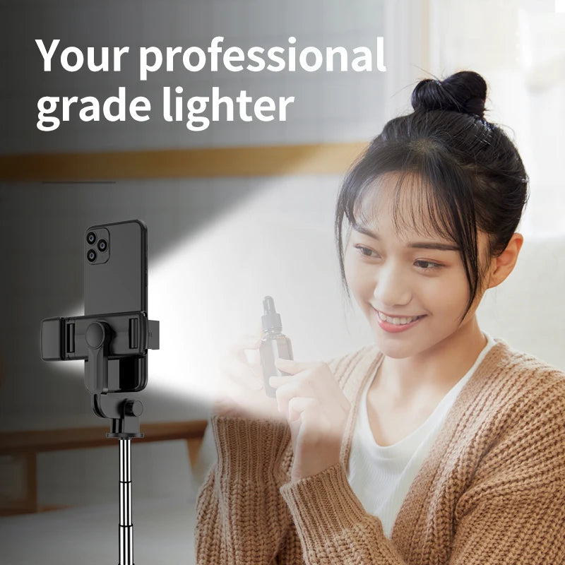 FGCLSY New Tripod for Smartphone Camera,Stand with Bluetooth shutter and light,Wireless Selfie Stick brackets with Phone Holder