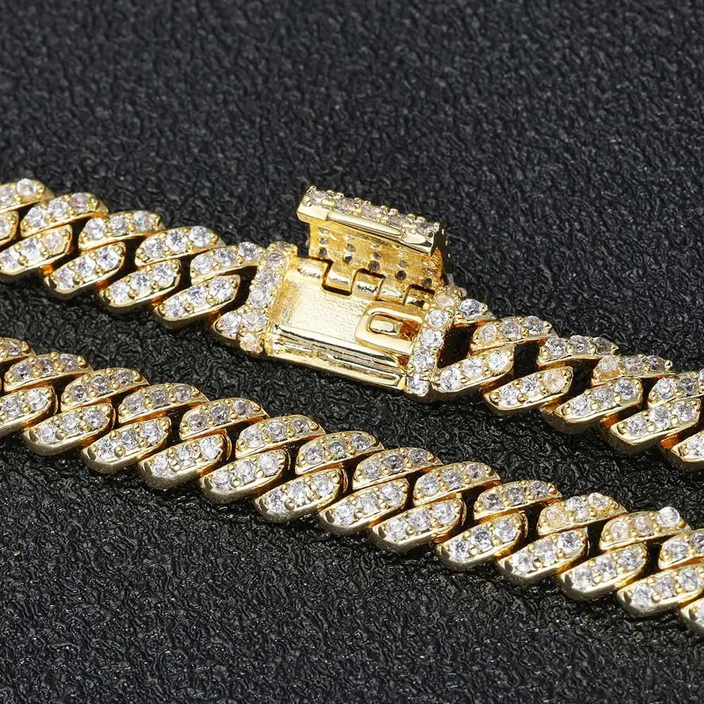 6mm Cuban Chain Women Bracelet Real Gold Plated Hip Hop Rock Street Jewelry Iced Out Cuban Bracelet Charms Birthday Gift